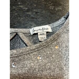 #57 Love Fire Grey with Rhinestones Tunic Size M